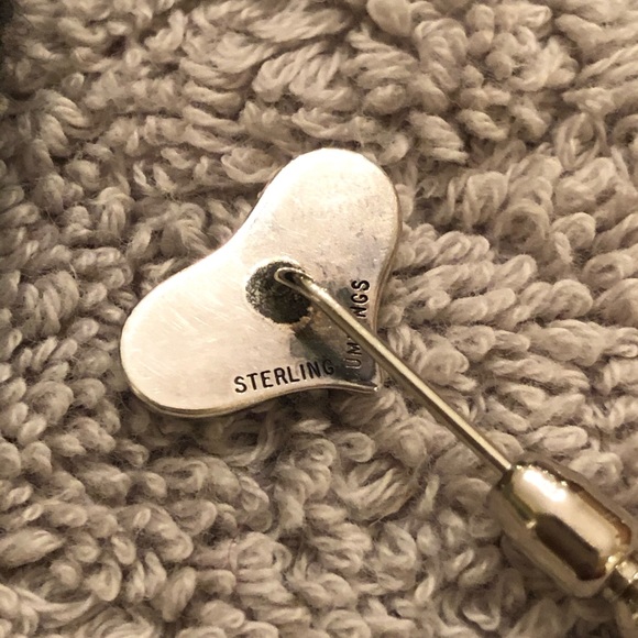 Angela Cummings 925 Floating Heart Earrings & Pin - Picture 3 of 6